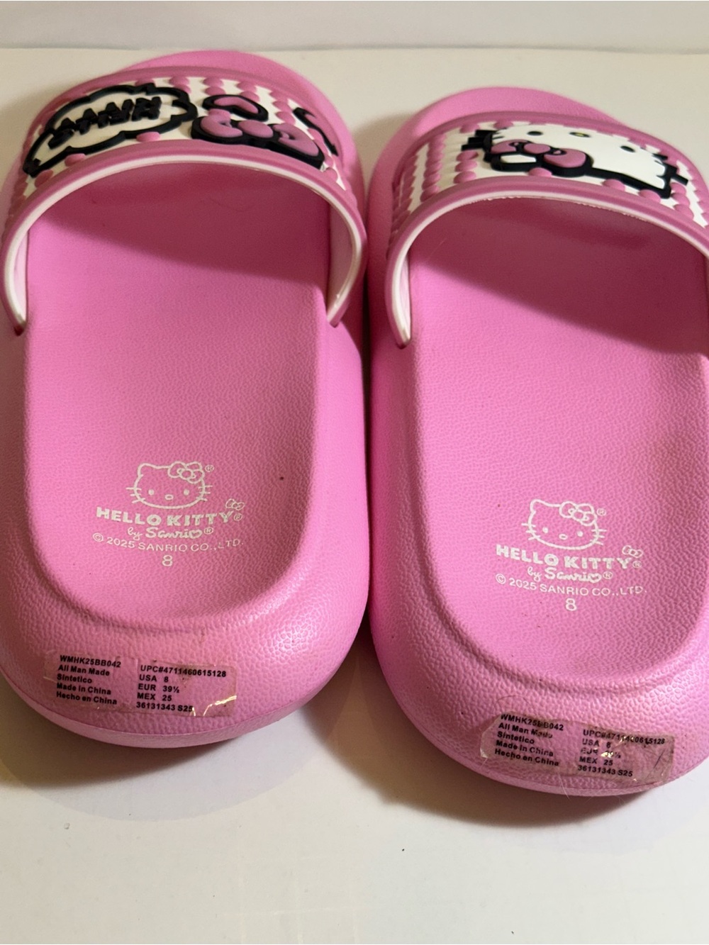 Hello Kitty Pink Slides Size 8 Sanrio Kawaii Y2K Bubblegum Slide Sandals - Picture 7 of 12